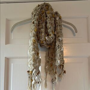 2 CHIC TEXTURED NEUTRAL NATURAL RECTANGULAR SCARF TEXTURED BEIGE TAN WHITE